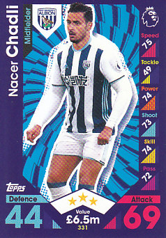 Nacer Chadli West Bromwich Albion 2016/17 Topps Match Attax #331